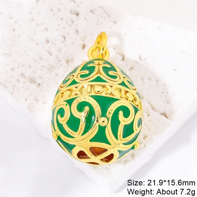 Gold plated  Egg pendant Fertility