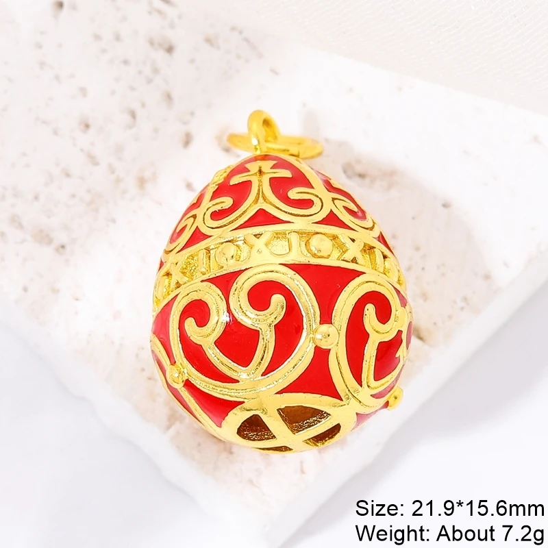 Gold plated  Egg pendant Fertility