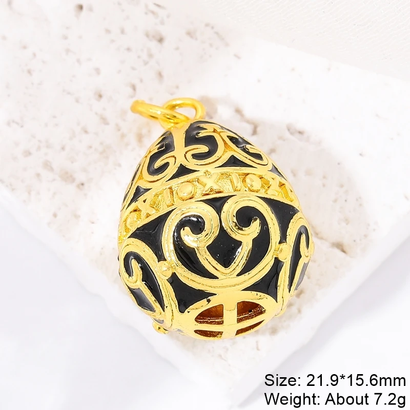 Gold plated  Egg pendant Fertility