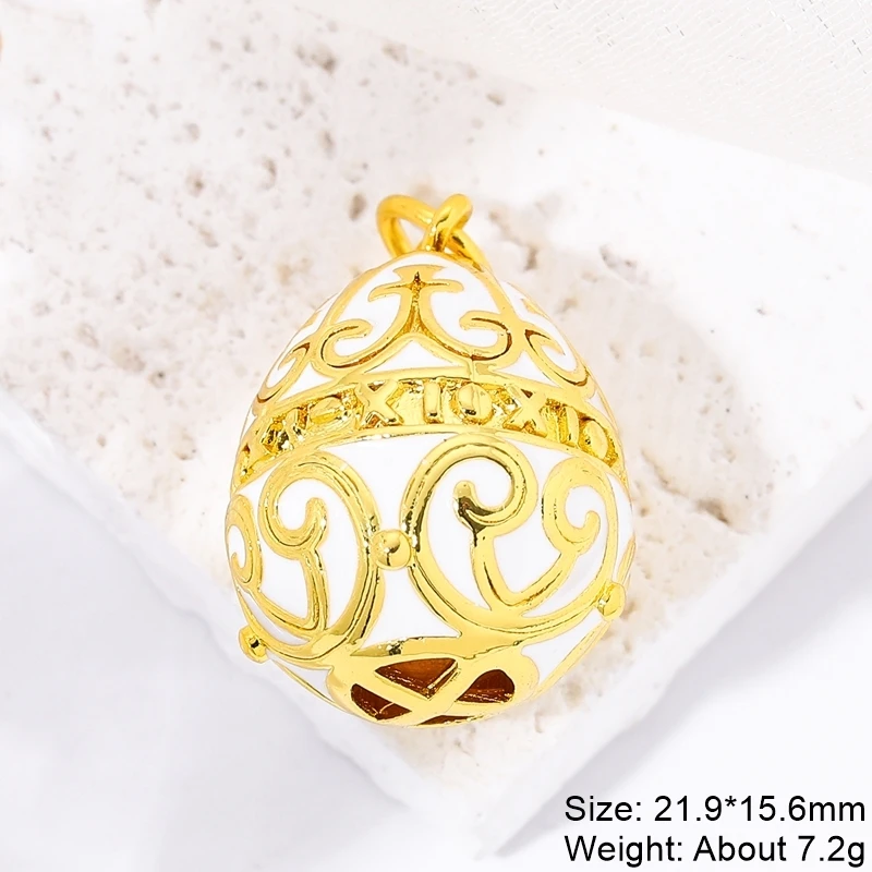 Gold plated  Egg pendant Fertility