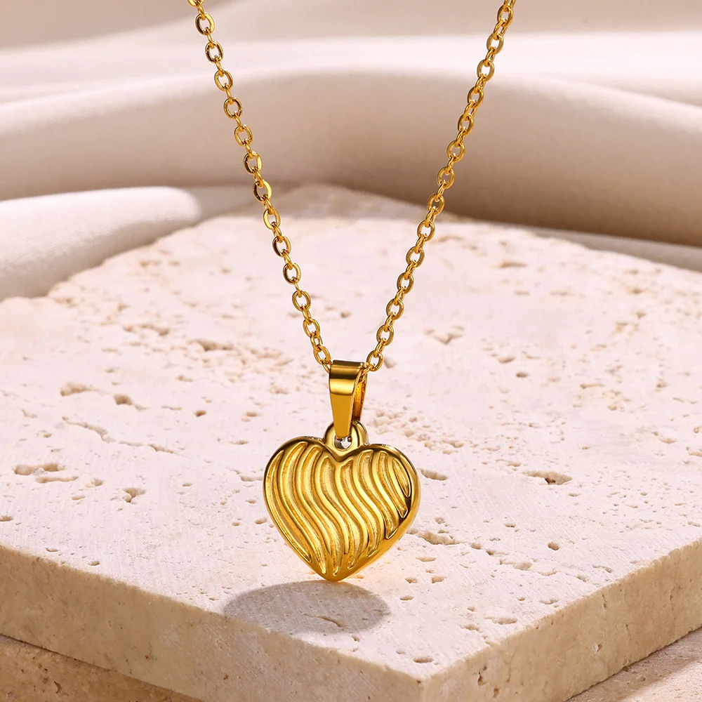 Gold plated  Heart Pendant Necklace Love