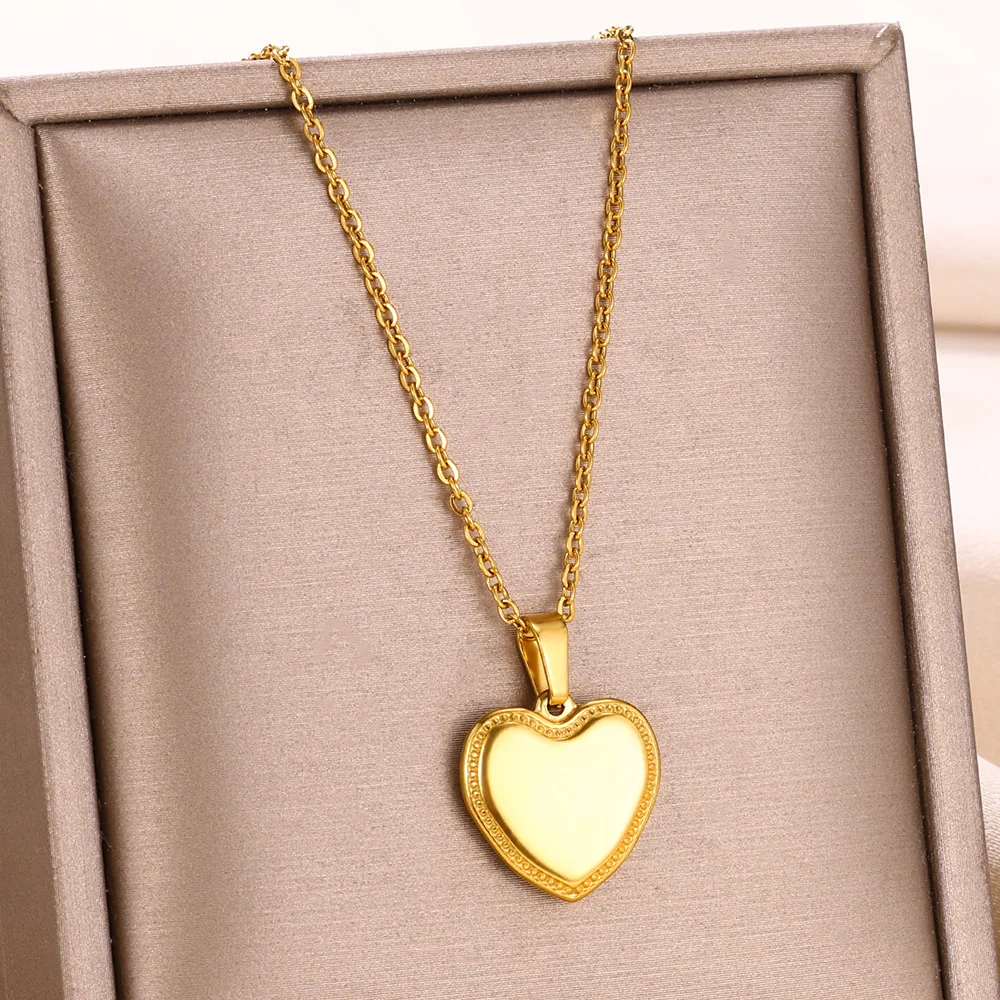 Gold plated  Heart Pendant Necklace Love