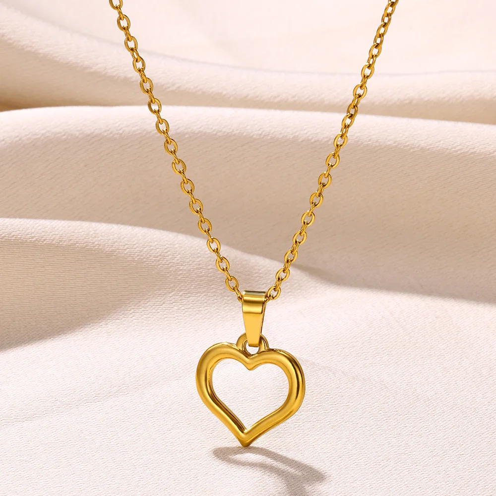 Gold plated  Heart Pendant Necklace Love