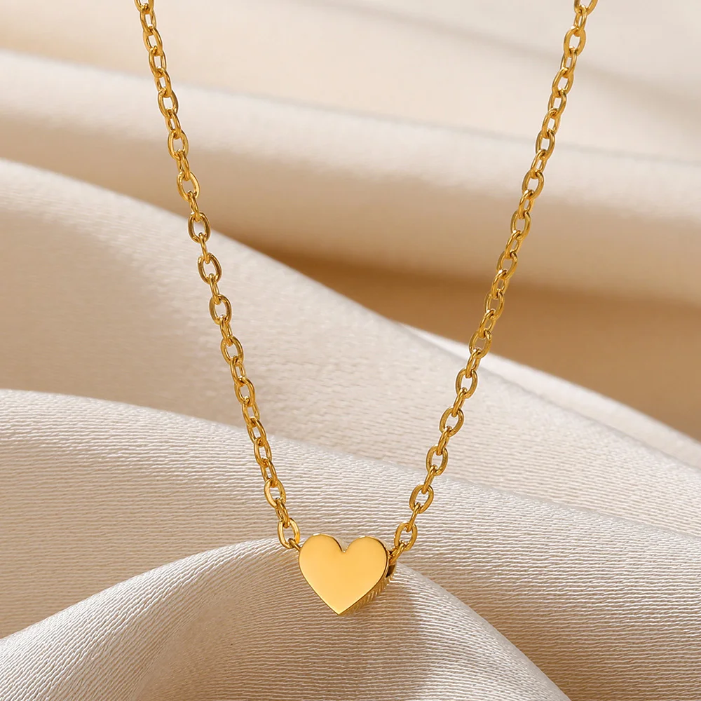 Gold plated  Heart Pendant Necklace Love