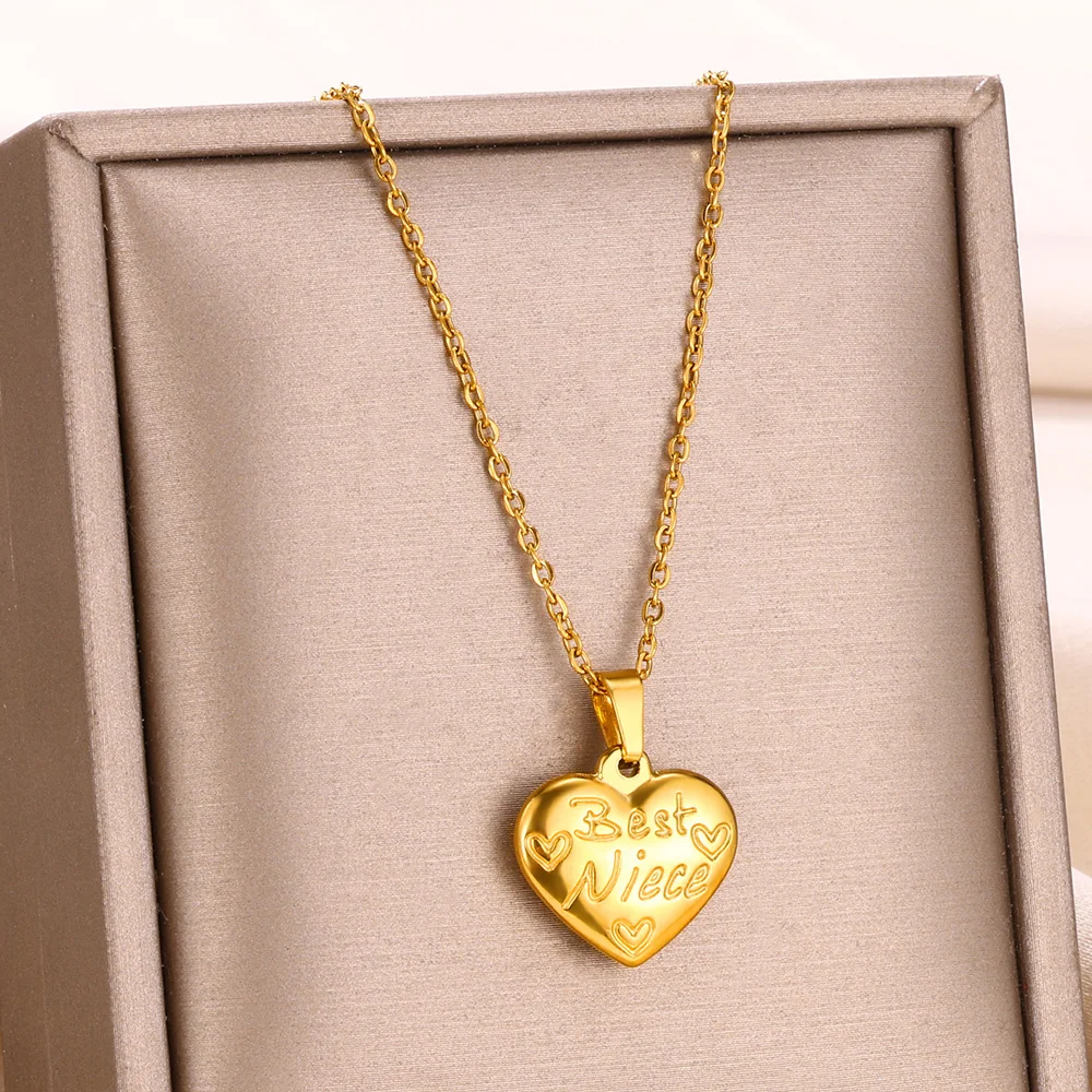 Gold plated  Heart Pendant Necklace Love