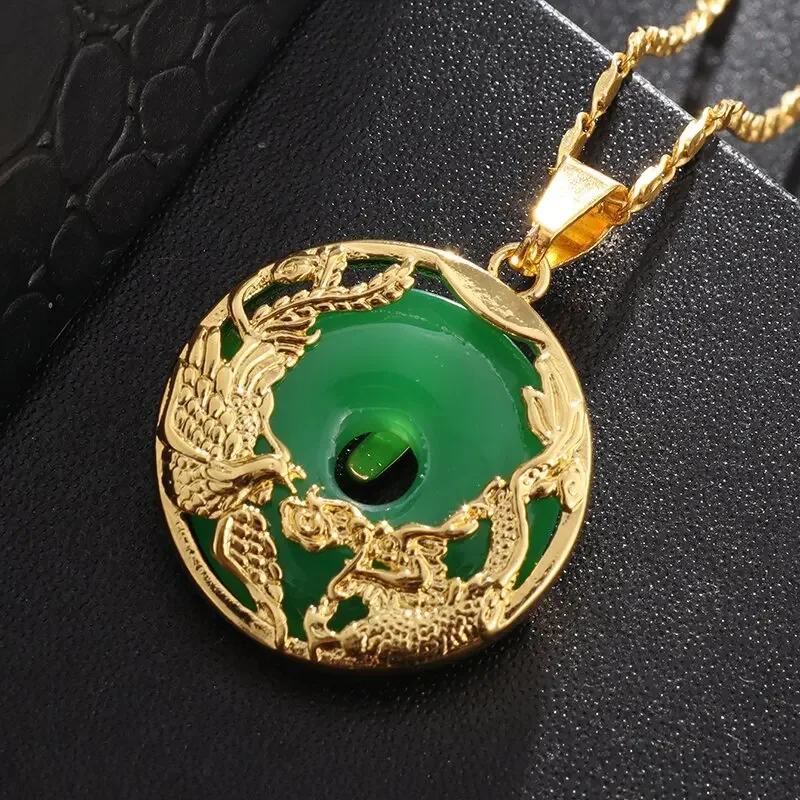 Gold plated  Dragon Pendant Necklace Protection