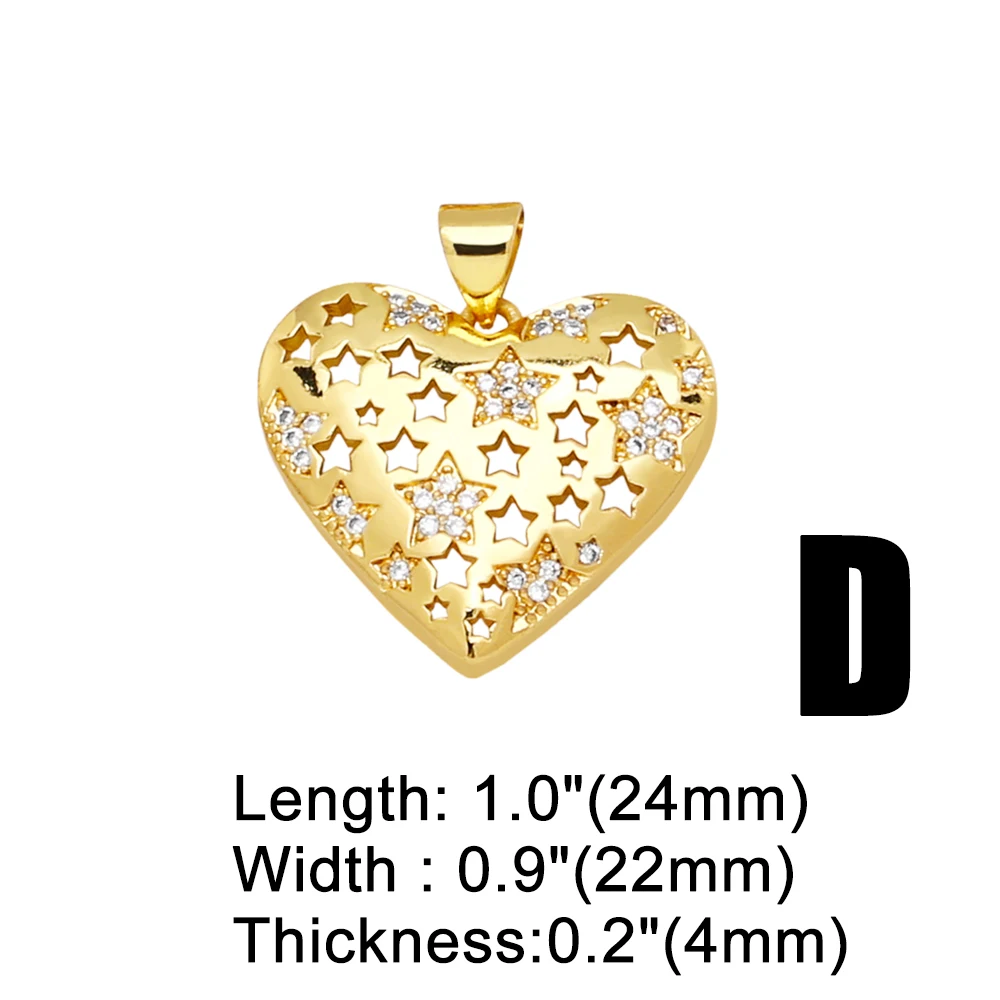 Gold plated  Heart Gold Plated Pendants Love