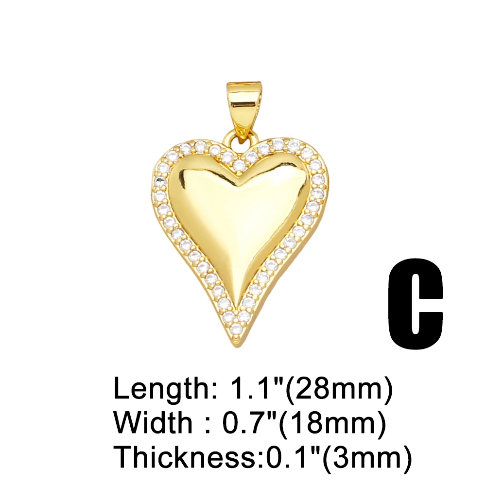 Gold plated  Heart Gold Plated Pendants Love