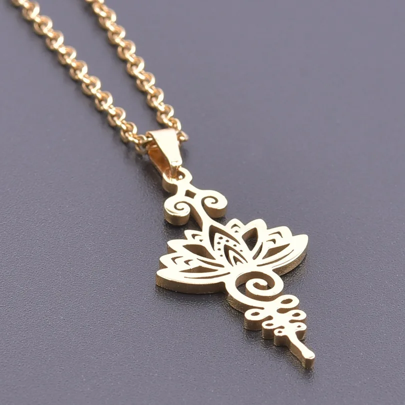 Gold plated  Lotus Flower Necklaces Health