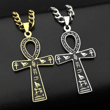 Egyptian Ankh Cross Pendant Necklaces Gold