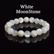 Moonstone Bracelet Genuine Moon Beads Elastic