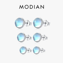 Modian 925 Sterling Silver Round Moonstone