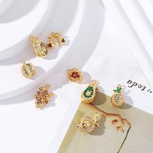 3D Fruit Charms Jewelry 18K Gold