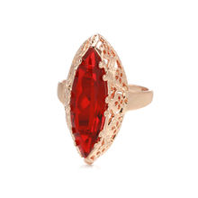 Exaggerated Pomegranate Red Rings Rose Gold
