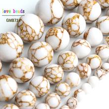 Howlite Spun Gold plated Loose Round