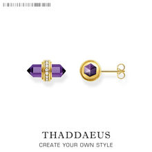 Gold Plated Earrings Amethyst Europe Jewerly