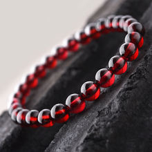 Red Pomegranate Bead Bracelet Man Dark