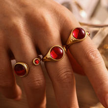 Garnet Red Rings Garnet Gold Plated