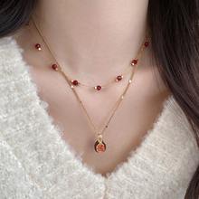 Minar Charming Crystal Red Pomegranate Pendant