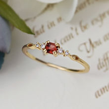 Garnet Ring Gemstone Thin Rings 925