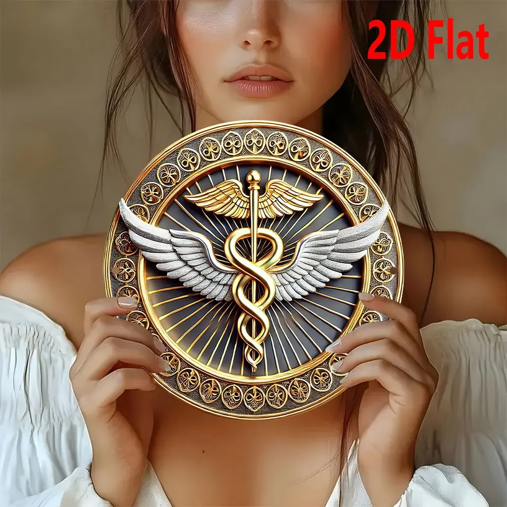 Amulet of Asclepius: Golden Caduceus of