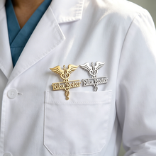 Sipuris Caduceus Custom Name Brooch Nurse