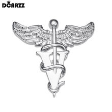 Veterinary Caduceus Classic Brooch Pins Snake