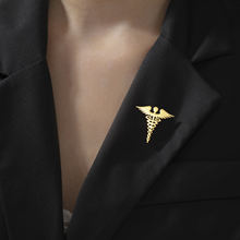 Vintage Dual Snake Caduceus Brooch Mens