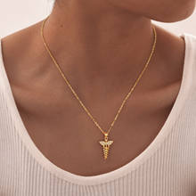 Stylish Caduceus Pendant Necklaces, Gold Plated