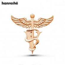 Medical Caduceus Veterinary Brooch Pins Snake