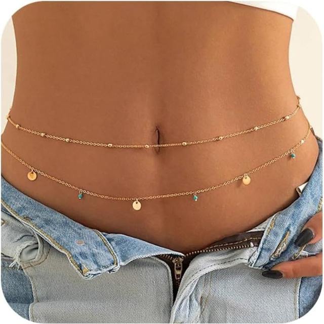Gold Body Chain Jewelry 18K Gold