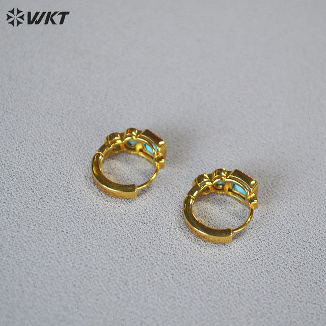 -E821 Turquoise Earring Gold Plated Friends