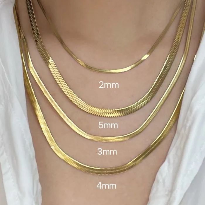 2mm 3mm 4mm 5mm Snake Chain