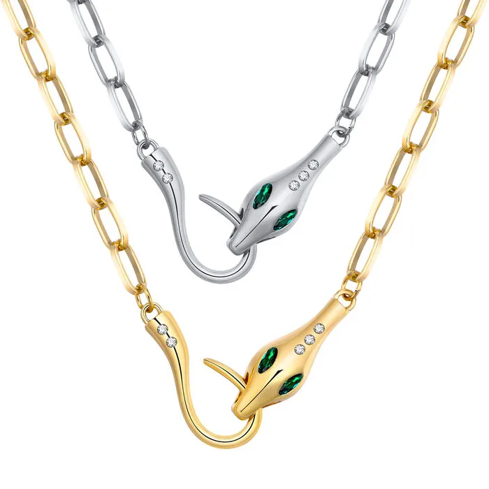 Serpent Snake Necklace , Snake Pendant