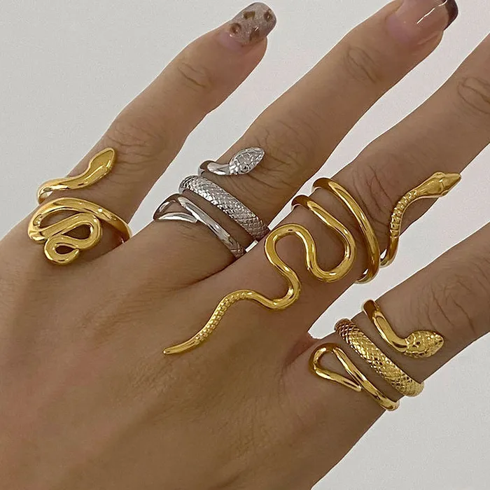 Snake Rings Gold Open Adjustable Ring