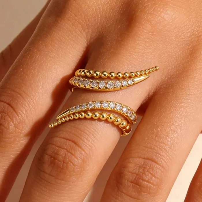 Fringe Snake Rings 18K Gold-plated Ring
