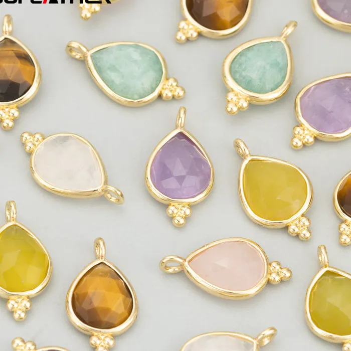 GUFEATHER,/lot,MH04,jewelry ,18k gold plated,, stones,charms,hand made,jewelry