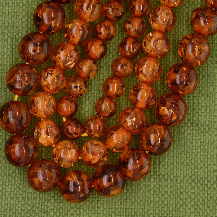 6/8/10/12/14/16mm Synthetic Artificial Resin Amber Snowflake