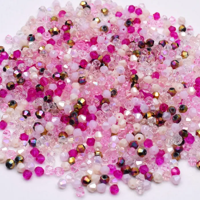 4mm 200pcs/bag Bicone Crystal Beads Amber