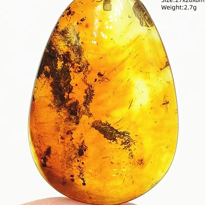 Piebald Amber Pendant Amber 36x23x14mm Gemstone