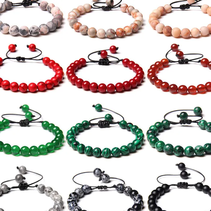 8MM Bead Braid Bracelets Carnelian Agates