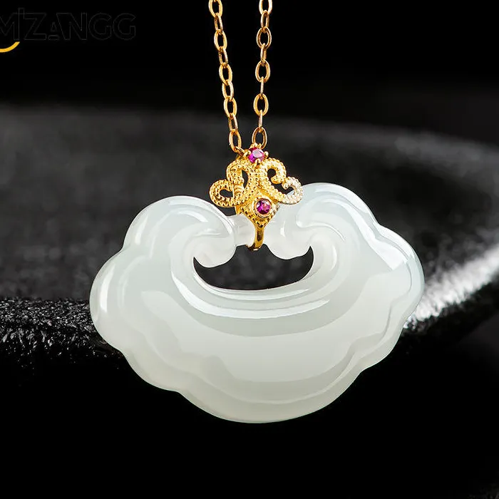 Old Material Hetian Jade Ruyi Pendant