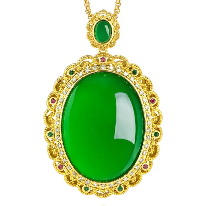 Genuine green agate egg surface oval