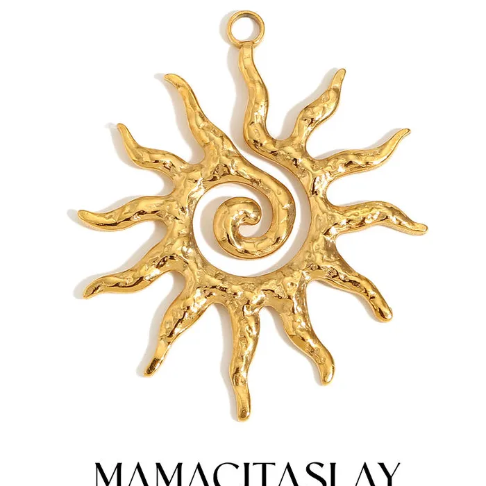 Vintage Spiral Sun Gold Plated charms