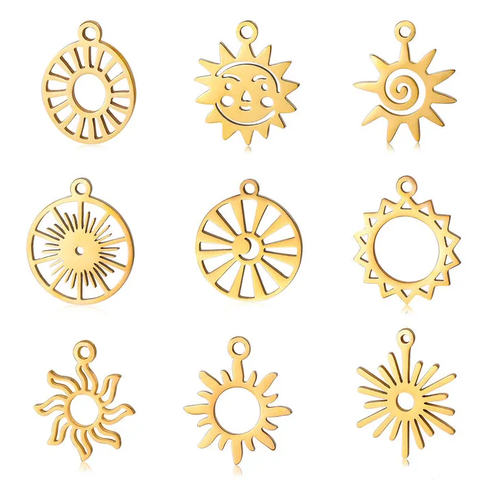 18K Gold Plated Charm Sun Charms
