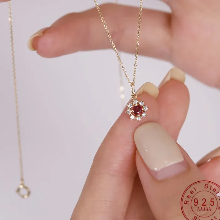 925 Sterling Silver 14K Gold Red