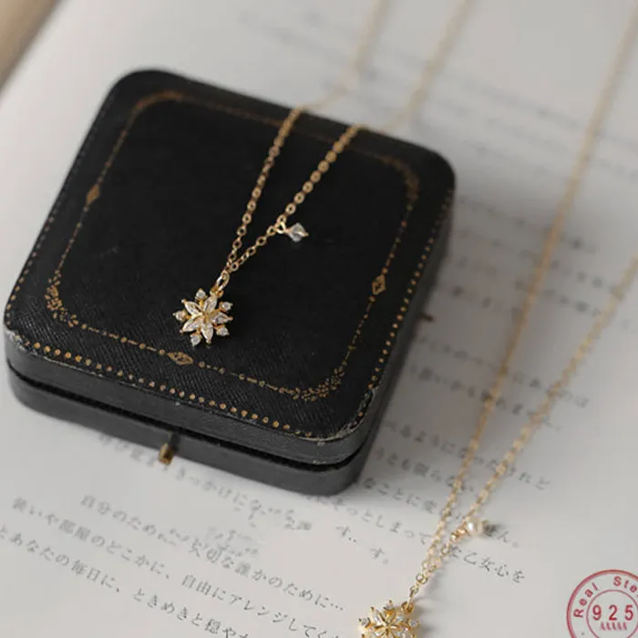 925 Sterling Silver Pavé Snowflake Sun
