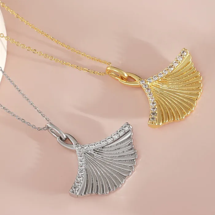 SUNSLL Fashion Ginkgo Leaf Pendant Necklaces