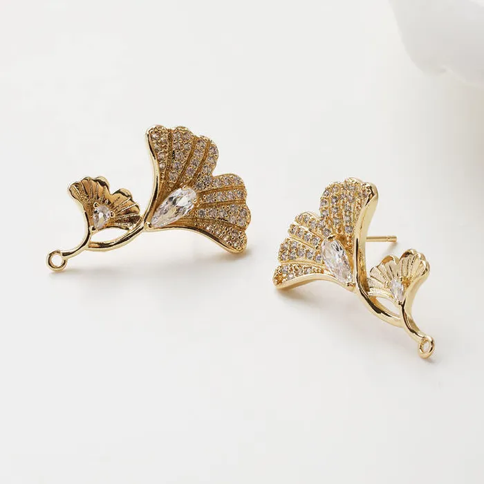 Dainty Ginkgo Leaf Ear Studs Earrings