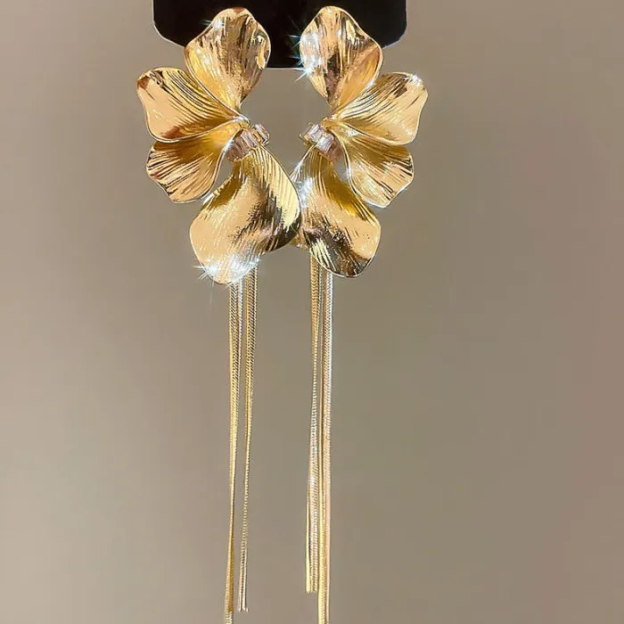 Gold Flower Chunky Punk Bunch Dangle